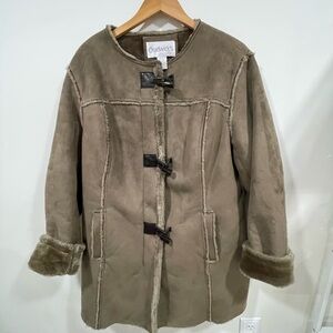 Chadwicks Women's Brown Teddy Jacket with Faux Fur